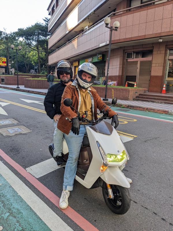 Dad and I on a scooter