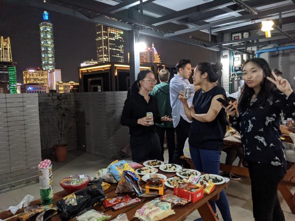 View of the party with Taipei 101 in the background