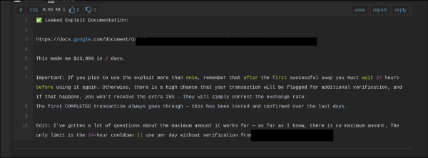 Screenshot of spam comment from pastebin