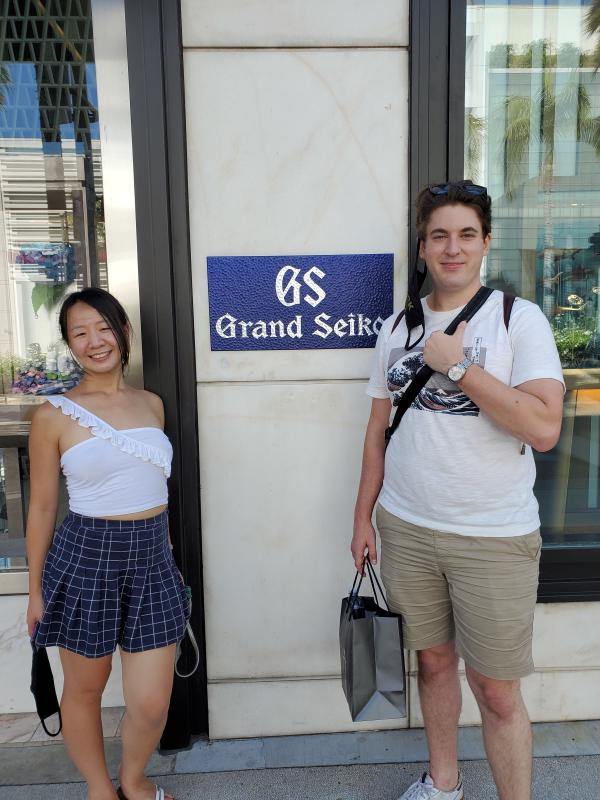 Tammy and I outside the Grand Seiko Boutique