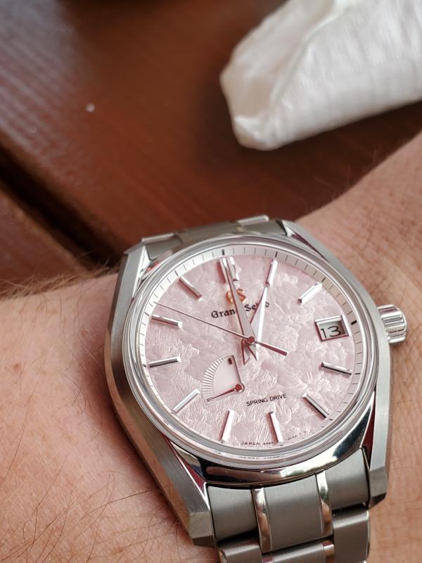 Grand Seiko SBGA413 subtle pink dial