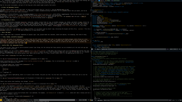 Screenshot of fullscreened emacs.