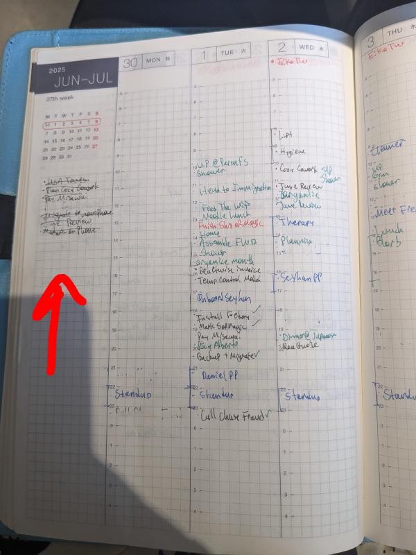 Picture of the weekly portion of my hobonichi