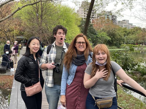 The family noticing the duckling