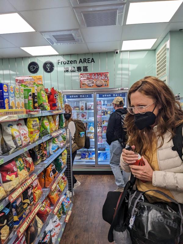 My mom browsing familymart shelves