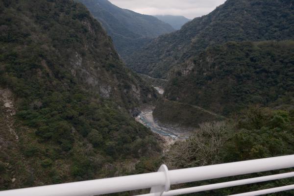 View from a pedestrian bridge in Taroko