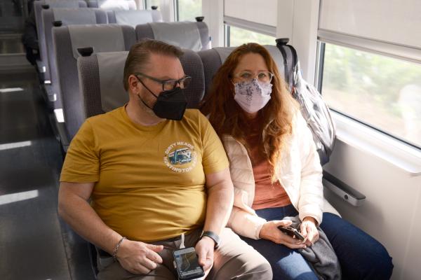 Mom and dad on the train to hualien