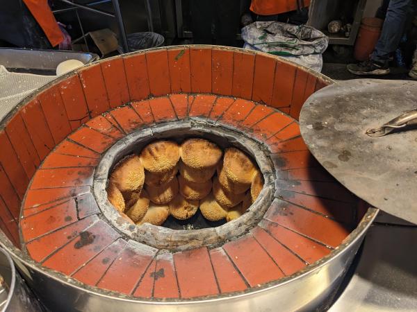 Pork buns in the oven