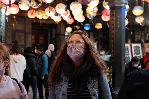 Mom at Tainan lantern festival