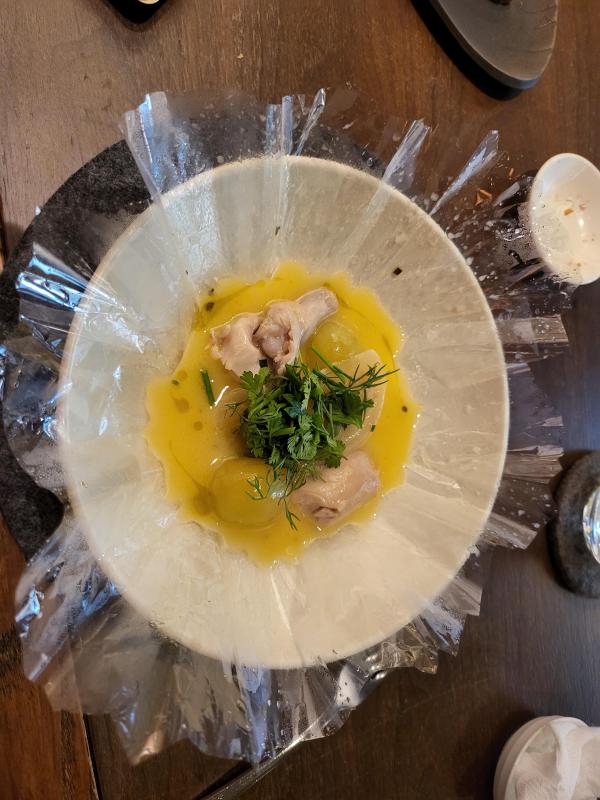 The chicken dish, served in its bag