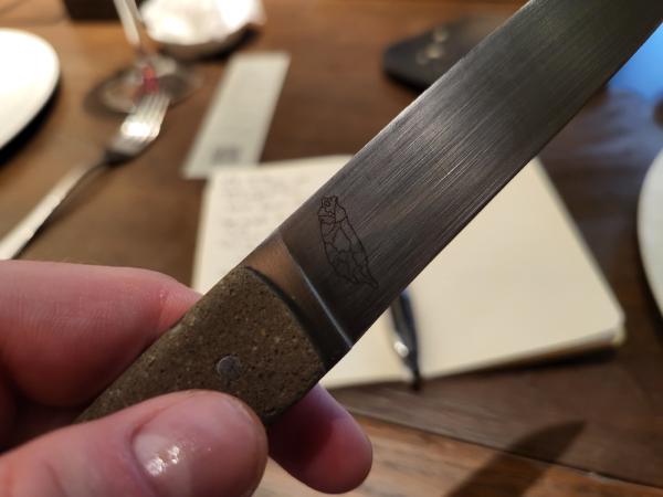 RAW's concrete knife, with Taiwan engraving on the blade