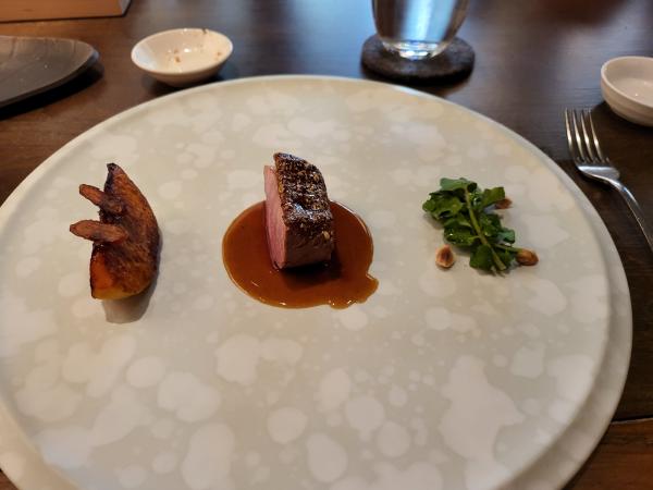 Top down image of the duck dish