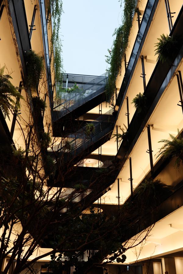 View of the hostel from the bottom floor