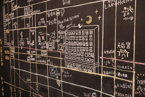 Map of Taidong on hostel wall