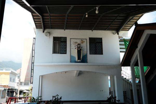 Virgin mary statue in a community center