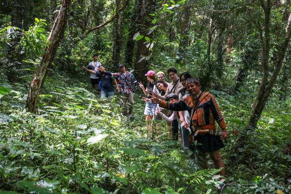 All of us pointing in the jungle