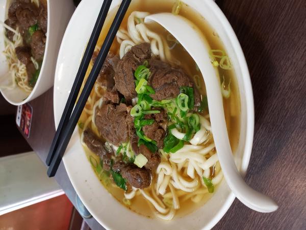 Our first beef noodle soup in Taiwan