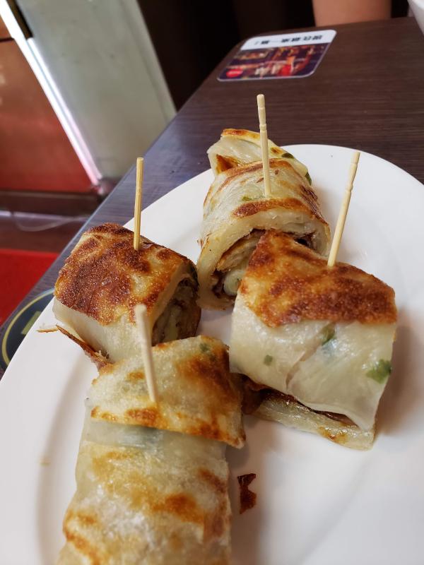 Traditional Taiwanese savory breakfast pancake