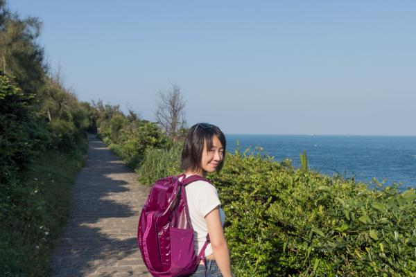 Tammy hiking at Yehliu geological park