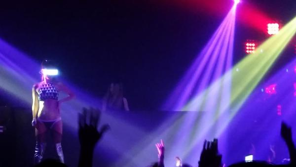 A dancer in an LED visor at a club in Taipei